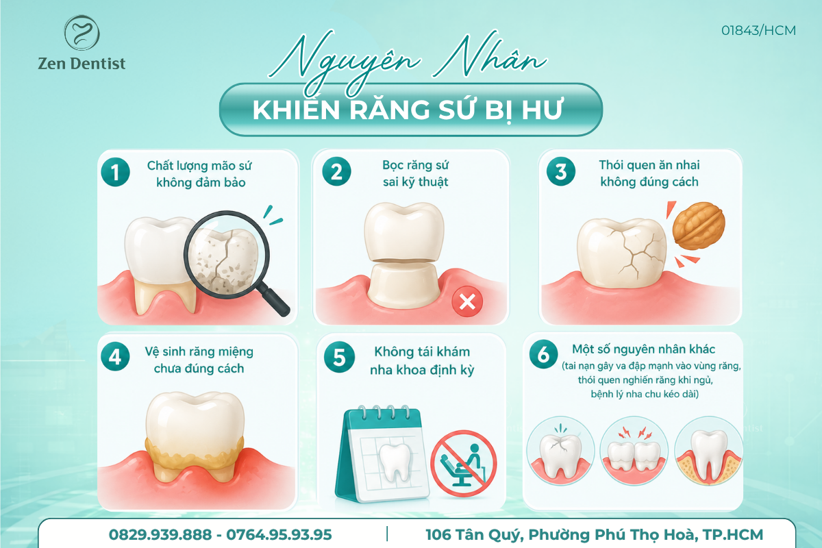 Nguyên nhân khiến răng sứ bị hư