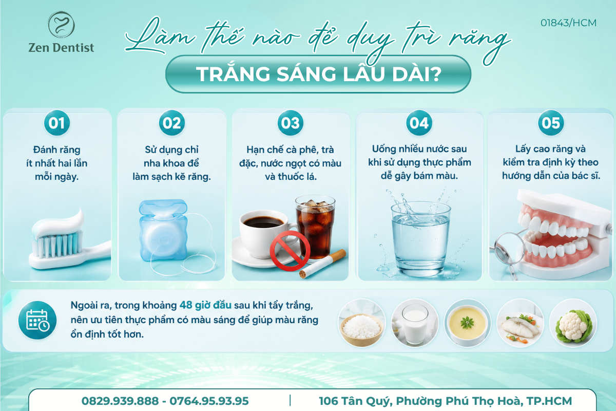 Làm thế nào để duy trì răng trắng sáng lâu dài?