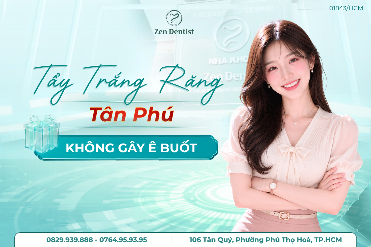 tẩy trắng răng không gây ê buốt tân phú