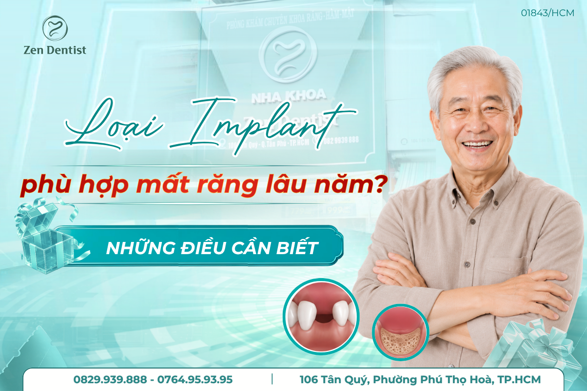 Implant nào phù hợp mất răng lâu năm
