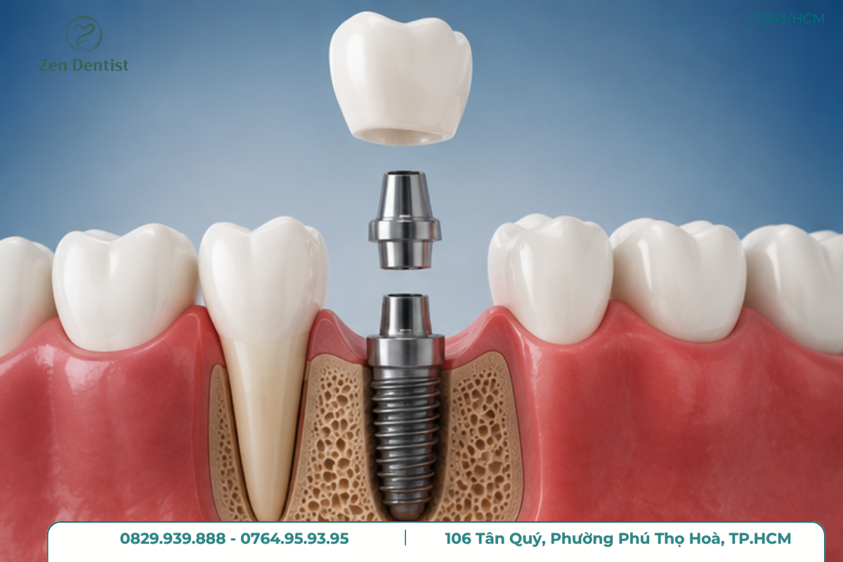 Cấu tạo của trụ Implant